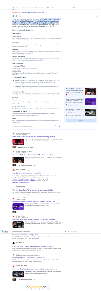 Google search result for: what are lock states in ni maschine