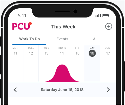 Brightspace Pulse muestra el logotipo de una organización en la barra de navegación, con un indicador de notificación