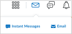 The Email option of the Message Alerts icon.