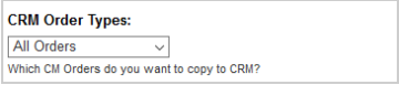 The CRM Order Types drop-down menu