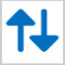 Two arrows with one going up and one going down