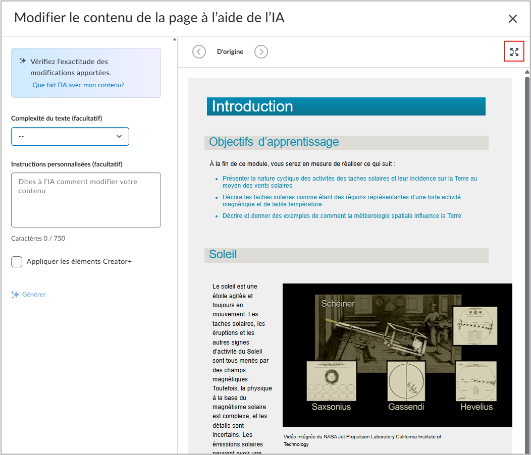 Bouton Afficher en plein écran dans la fenêtre Lumi Remix.