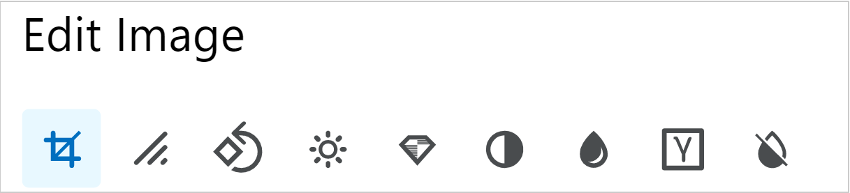 The Edit Image dialog with the options for editing an image.