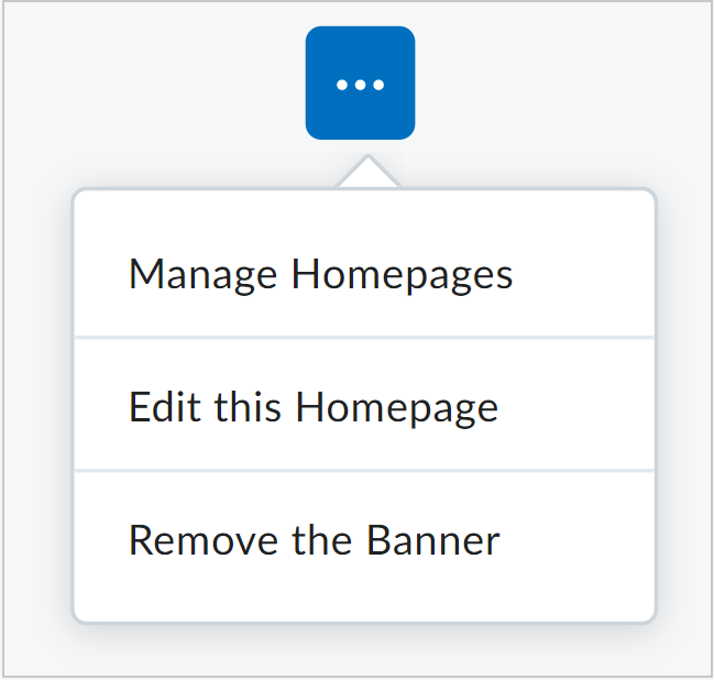 The Edit this Homepage option on a course homepage.