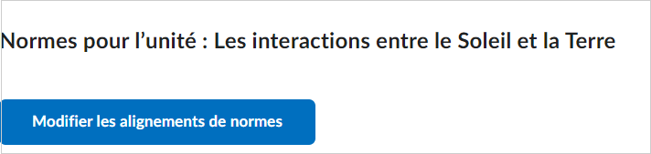 L'option Modifier les mises en correspondance avec les normes.