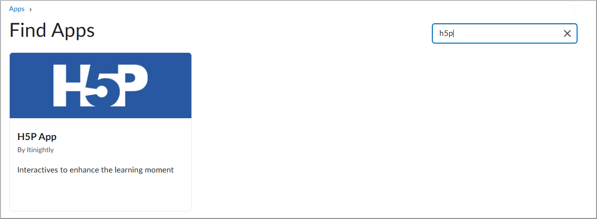 Find Apps page showing search results for partner apps.