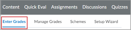 The Enter Grades tab.