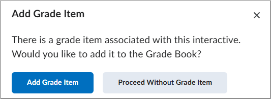 Confirmation screen with Add Grade Item highlighted.