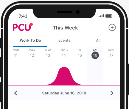 Brightspace Pulse exibindo o logotipo de uma organização na barra de navegação, com um indicador de notificação