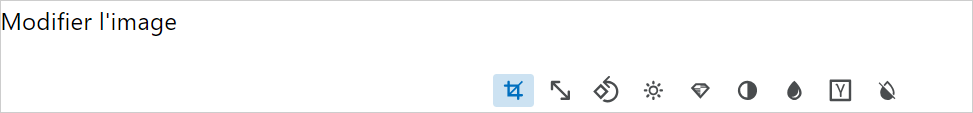 La boîte de dialogue Modifier l'image avec les options permettant de modifier une image.