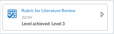 New Experience collapsed tile for completed rubrics (points-based and text-only rubrics)