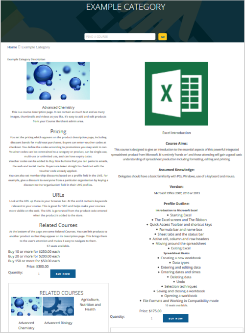 A double product layout with two columns