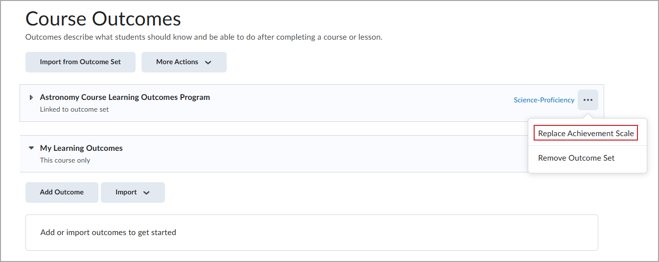 Vervang de voltooiingsschaal op de pagina Cursusresultaten