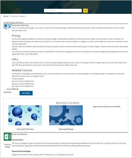 Eén enkele productlay-out met één kolom