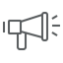 Dit is het megafoonpictogram dat wordt gebruikt voor waarschuwingen.