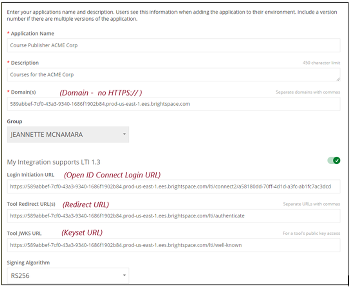 Información del proveedor de herramientas de LTI en Blackboard