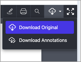 Figure: The Annotations viewer with the Download drop-down menu