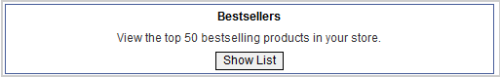 The Bestsellers report page with the Show List button