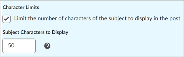 A opção para alterar as configurações de Limites de caracteres