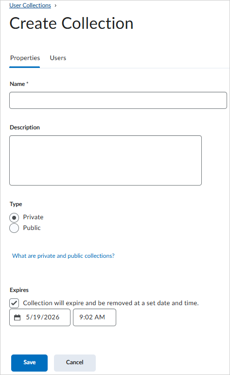 De pagina Verzameling maken.