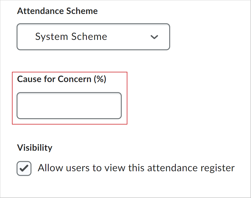 The Cause for Concern field.