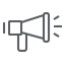This is the bullhorn icon used for warnings.