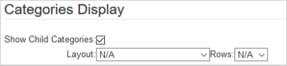 The Categories Display page showing options for customizing category displays