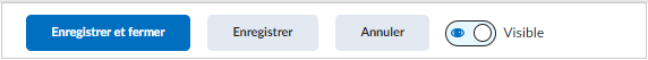 Options pour Enregistrer et fermer et Visibilité.