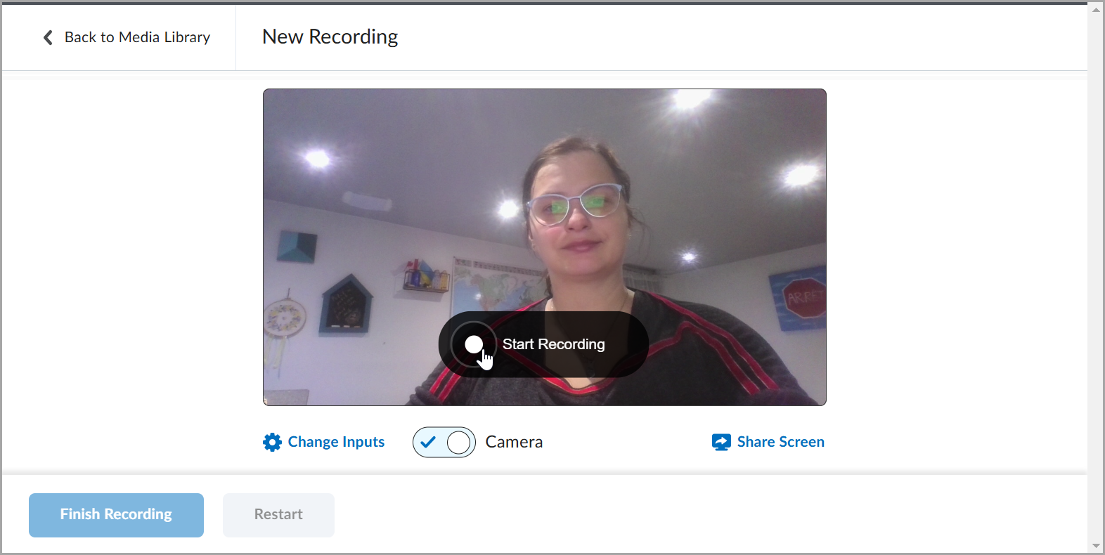 Media Capture dialog with the New Recording and Audio only toggle switch options.
