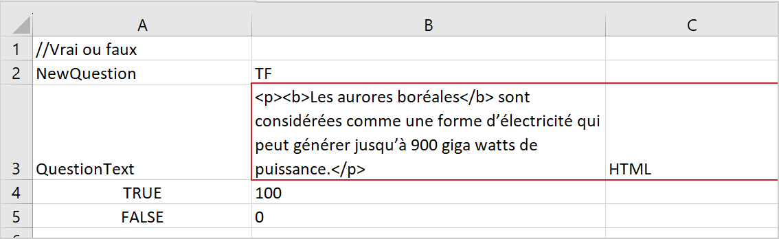 Une image HTML ajoutée directement dans le fichier CSV du modèle.