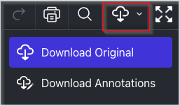 Figure: The Annotations viewer with the Download drop-down menu