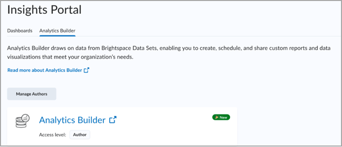 Click Analytics Bulder. When Insights Report Builder reaches the end-of-life milestone at the end of 2024, only the Analytcs Builder option will appear.