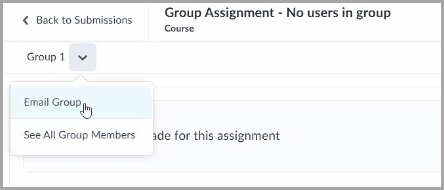 Email Group button in Group Assignment Evaluation for groups with no members.