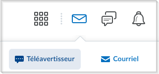 L’option Courriel de l’icône Alertes de message.