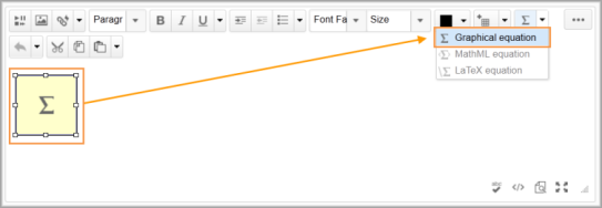 Click the sigma sign and select the format with which you want to edit the equation