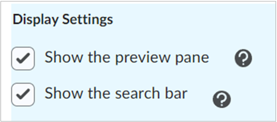 A opção para alterar as Configurações de exibição nas Configurações de visualização de grade.