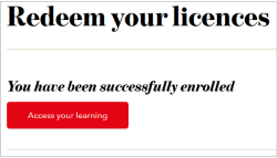 The Access your learning button after successfully enrolling