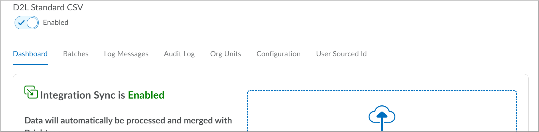 Interface d’IPSIS – Écran D2L Standard CSV