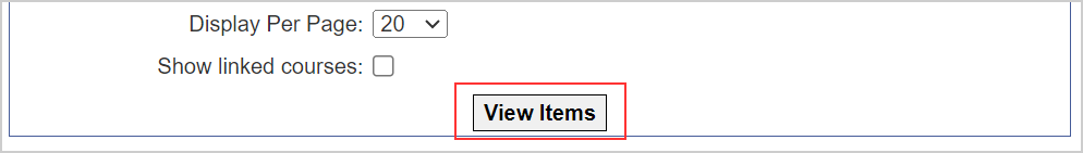 The View Items button below the product search fields