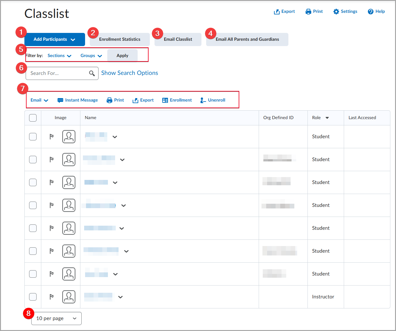 Visual tour of the Classlist tool