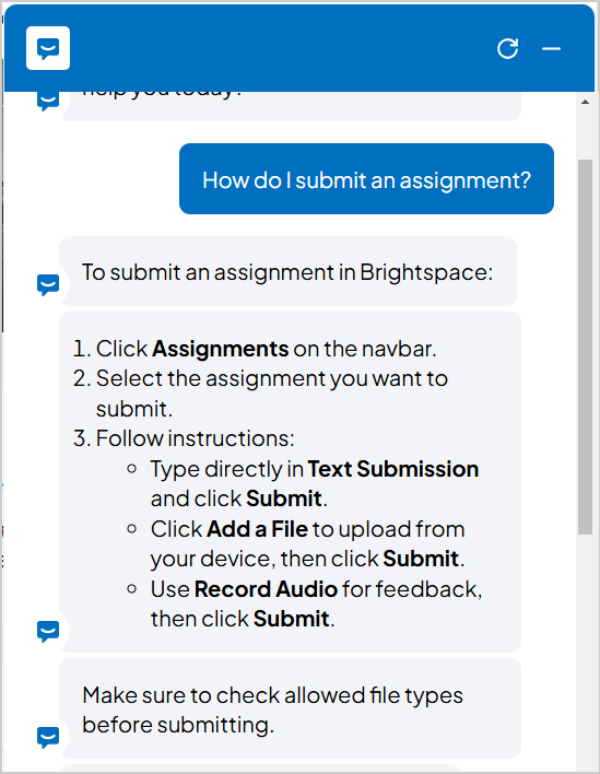 Over D2L® Lumi Chat - Brightspace