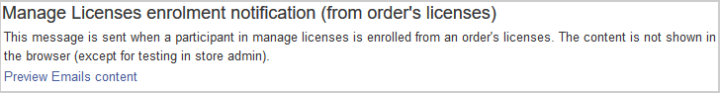 Une notification d'inscription de Gestion des licences provenant des licences d'une commande