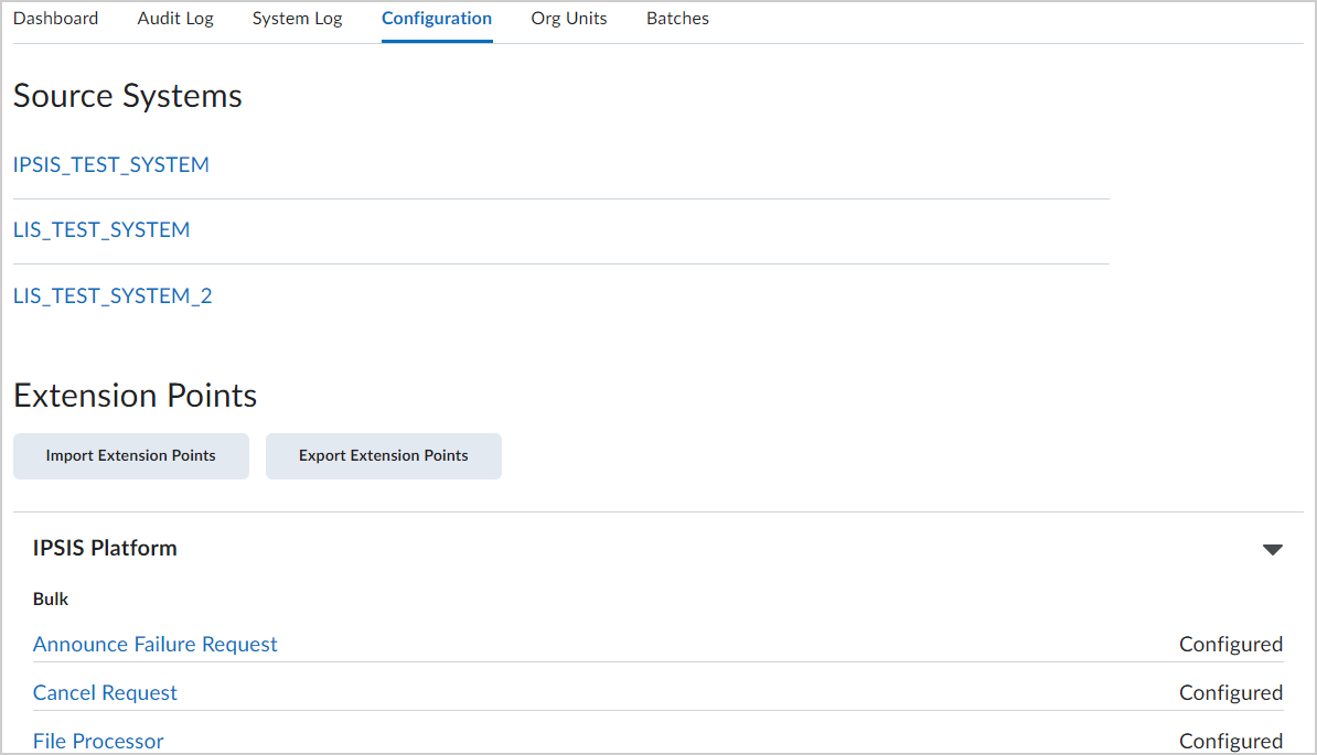 La pestaña Configuración de la Integración de IPSIS 1.0.