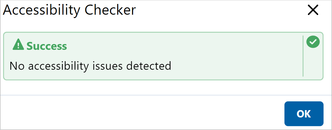 The Accessibility Checker dialog.