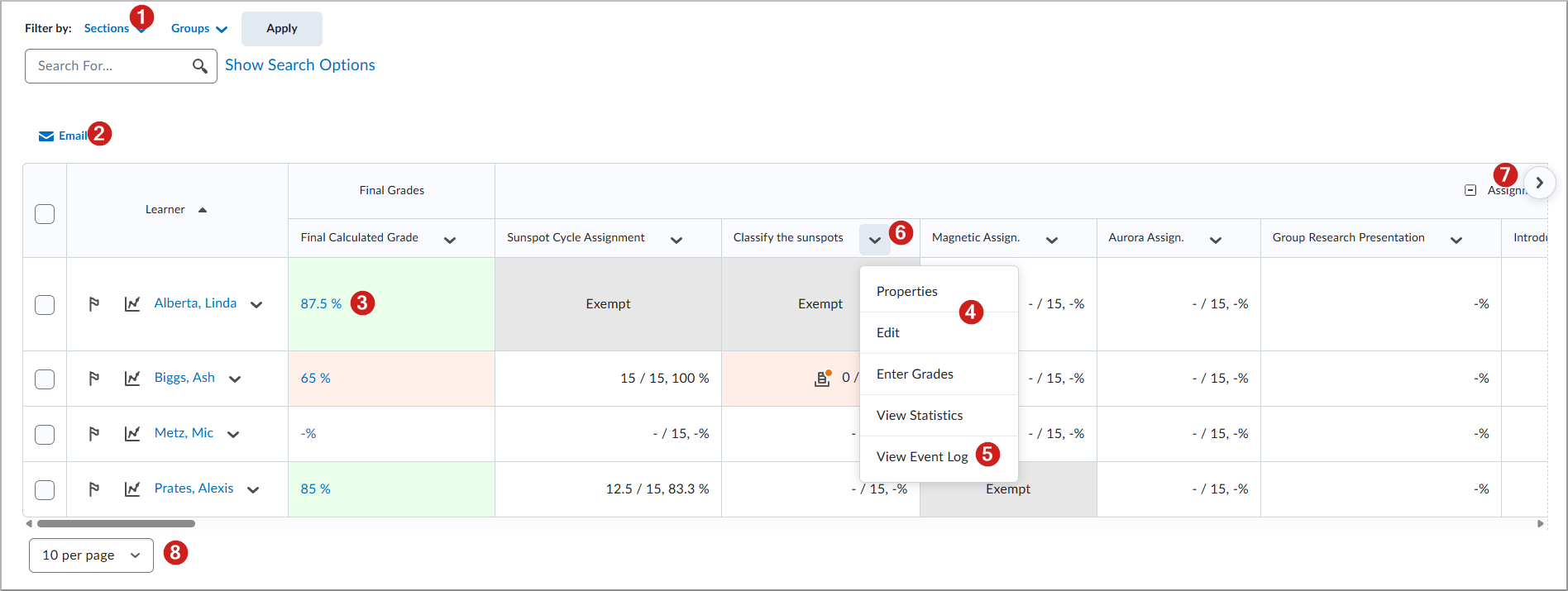 Visuele tour voor Scores invoeren