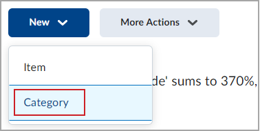 La opción Categoría en el menú Nuevo.