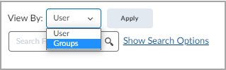 View By menu with User or Groups options.