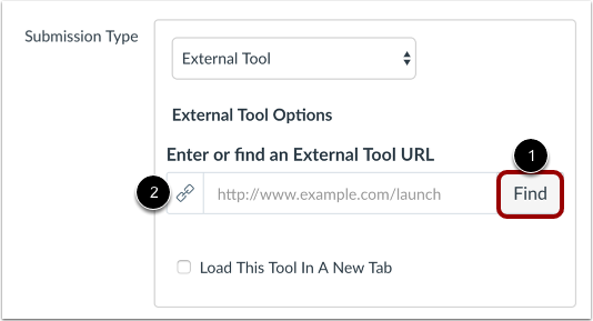 Creating an assignment in Canvas as an external tool submission type