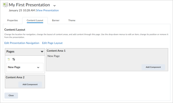 Figure - The Content Layout tab.
