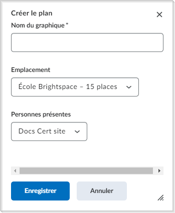 La boîte de dialogue Créer un plan.